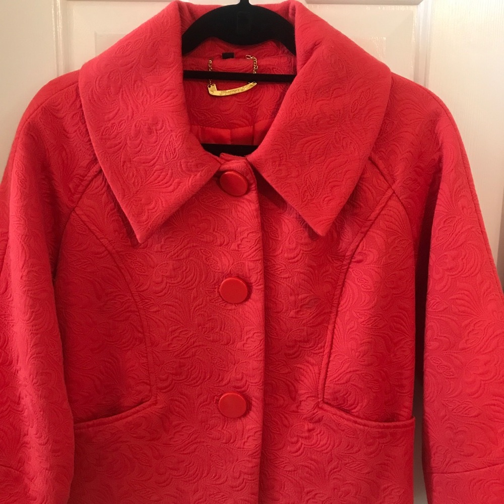 Forever 21 coral brocade jacket